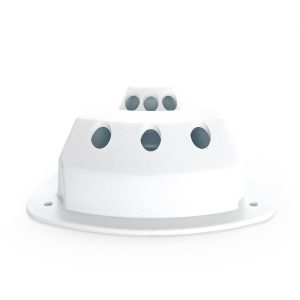 Camco Flagpole Mount, Screw IN Mount, For Flag Poles Up to 3/8 Inch Diameter, Holds 3 Flags, White, Plastic – 45504