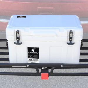 Camco Trailer Hitch Cargo Carrier, Fits 2 Inch Receiver, 500 Pound Capacity, 51-1/2 Inch Width X 17-1/2 Inch Depth X 3-1/4 Inch Height – 48475