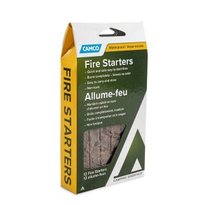 Camco Campfire Starter, Stick Type, Package of 12, With English/ French Language Package – 51017