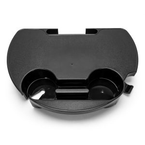 Camco Chair Side Tray, Fits Zero Gravity Recliners, With 2 Cup Holders, Black, Polypropylene with UV Protection – 51834