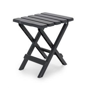 Camco Table, Adirondack, 12 Inch Length X 14 Inch Width X 15 Inch Height, 30 Pound Weight Capacity, Folding, Charcoal, Plastic – 51881