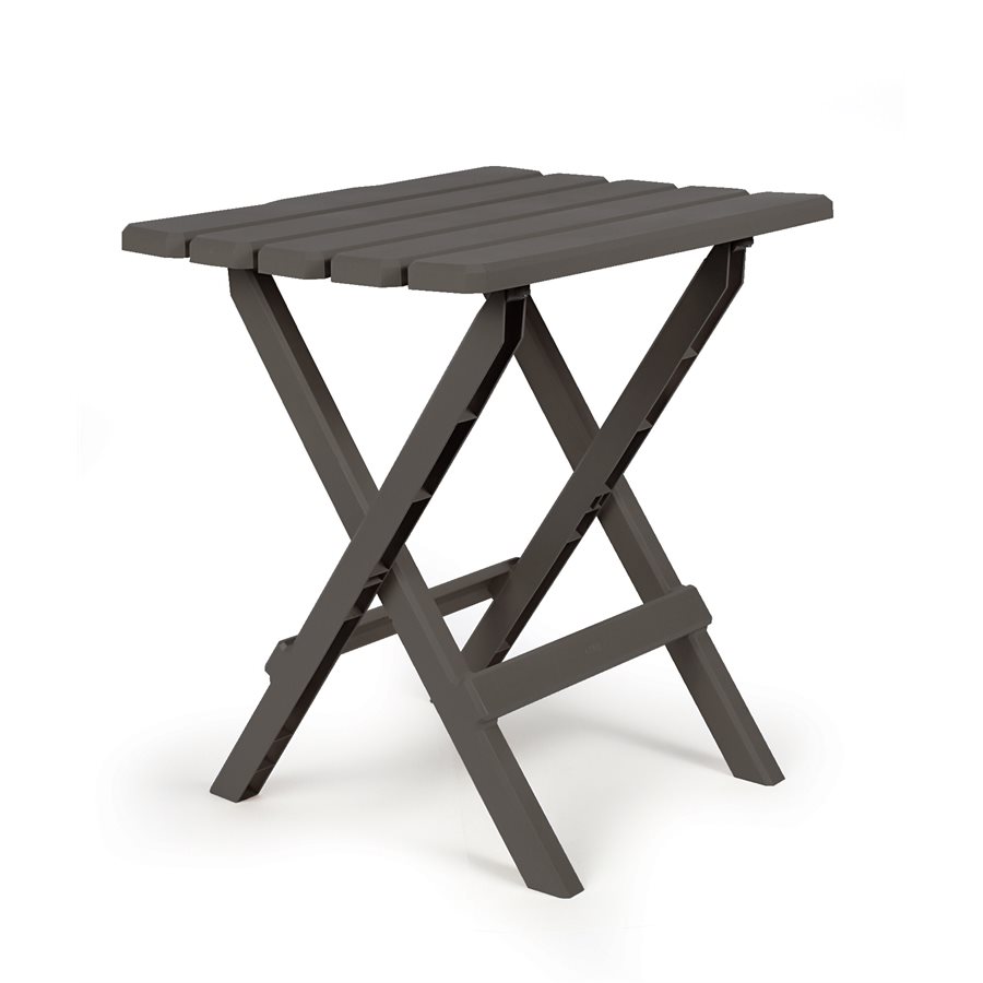 Camco Table, Adirondack, 18 Inch Length X 15 Inch Width X 19-1/2 Inch Height, 40 Pound Weight Capacity, Folding, Charcoal, Plastic – 51885