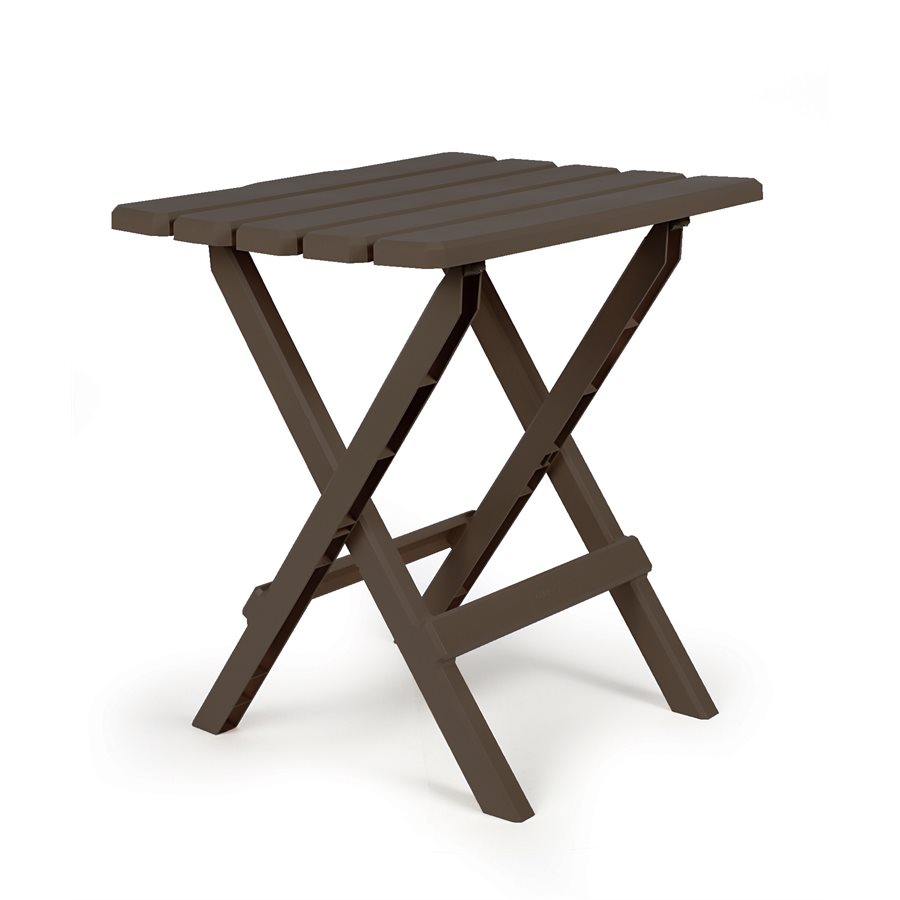Camco Table, Adirondack, 18 Inch Length X 15 Inch Width X 19-1/2 Inch Height, 40 Pound Weight Capacity, Folding, Brown, Plastic – 51886