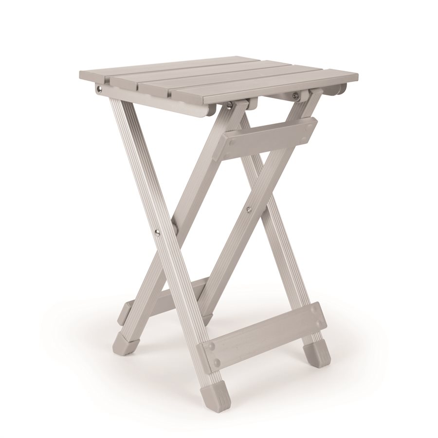 Camco Table, 12 Inch Length X 9-3/4 Inch Width X 16-1/2 Inch Height, 130 Pound Weight Capacity, Folding, Aluminum – 51890