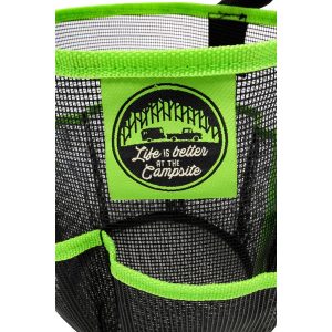 Camco Toiletries Bag, Life Is Better at the Campsite ™, Collapsible Shower Caddy, With 6 Pockets, With Carry Handle, Without Hanging Hook – 51997