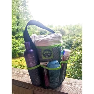 Camco Toiletries Bag, Life Is Better at the Campsite ™, Collapsible Shower Caddy, With 6 Pockets, With Carry Handle, Without Hanging Hook – 51997