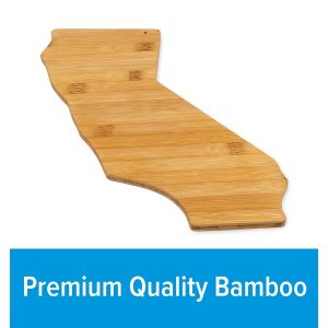 Camco Cutting Board, Countertop Use, Natural, Bamboo, State of California Shape, Natural Antibacterial Properties and Moisture Resistant – 53110