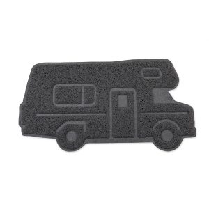 Camco Door Mat, Life Is Better at the Campsite ™, For Indoor or Outdoor Use, Retro Class C Shape with “life Is Better at the Campsite” Logo – 53114
