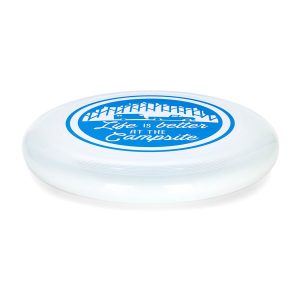 Camco Outdoor Game, Life Is Better at the Campsite ™, Flying Disc, Navy Logo/ White Polypropylene Disc – 53256
