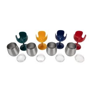 Camco Drinking Glass, Life Is Better at the Campsite ™, Wine Glass, 18/ 8 Grade Stainless Steel with Bpa Free Lid – 53465