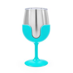 Camco Drinking Glass, Life Is Better at the Campsite ™, Wine Glass, 18/ 8 Grade Stainless Steel with Bpa Free Lid – 53484