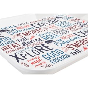 Camco Serving Tray, Life Is Better at the Campsite ™, Rectangular, 17-5/8 Inch Length X 12-3/4 Inch Width X 1-7/8 Inch Depth – 53486