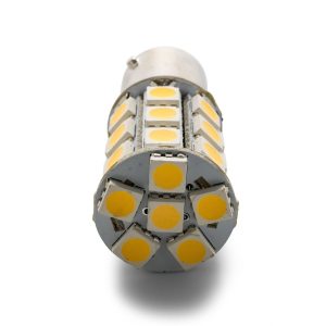 Camco Backup Light Bulb – LED, 1156, Replaces 1156 (BA15S)/ 1141/ 1073/ 93 Style Bulbs, 27-Diode/ 285 Lumen, 12 Volt, Bright White, Single – 54605