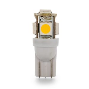 Camco Multi Purpose Light Bulb – LED, 194/ 906 T10 Wedge LED, Bright White, 5 LED/ 60 Lumen, Single – 54621