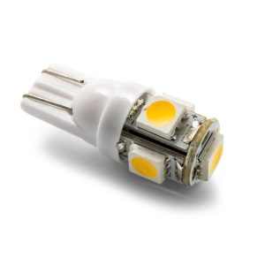 Camco Multi Purpose Light Bulb – LED, 194/ 906 T10 Wedge LED, Bright White, 5 LED/ 60 Lumen, Single – 54621