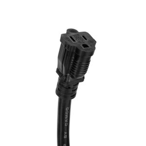 Camco Extension Cord, 120 Volt Extension Cord, 5-15P/ 5-15R, 15 Amp, 14 Gauge Wire, 30 Foot Length, Black, Without Plug Head Handle – 55142