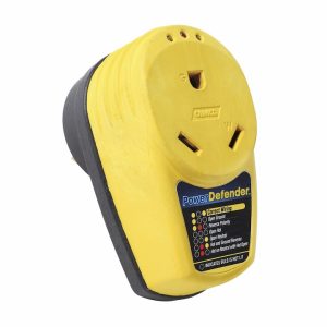 Camco Circuit Analyzer, Identifies Improper or Faulty Wiring IN 3 Wire Receptacles, 30 Amp, With Lighted Fault Indicator, With Surge Protector – 55310