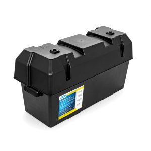 Camco Battery Box, Fits Two 6V Group GC2 Batteries or Two 12V Group 24/ 24M Batteries – 55374