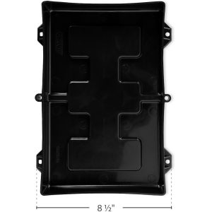 Camco Battery Tray, Fits Group 24 Batteries, Heavy Duty Acid Resistant Plastic with Stainless Steel Hardware – 55394