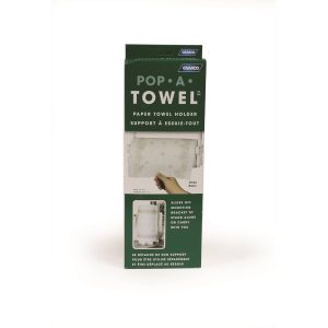Camco Paper Towel Holder, Pop-A-Towel, Holds Single Roll of Paper Towels for Dispensing – 57111