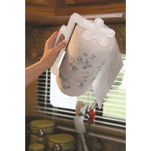 Camco Paper Towel Holder, Pop-A-Towel, Holds Single Roll of Paper Towels for Dispensing – 57111
