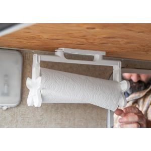 Camco Paper Towel Holder, Pop-A-Towel, Holds Single Roll of Paper Towels for Dispensing – 57111