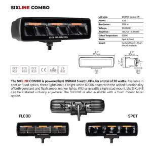 Camco Light Bar, Blackout Series, LED Bulb, 6 Inch Length, Flood Beam, Osrams Lens, Black Aluminum Housing, Surface Mount, Set of 2 – 59072