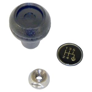 Crown Automotive Manual Trans Shifter Knob, Twist on, Round, Black, Vinyl Wrapped, With Nut and Shift Insert – 3241073K