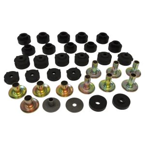 Crown Automotive Body Mount Bushings, Black, Rubber – 52002723K