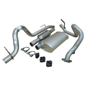 Crown Automotive Exhaust System Kit, Exhaust System Kit Cat Back System, Aluminized Steel, With Muffler, Single Exhaust with Single Exit – 52018177K