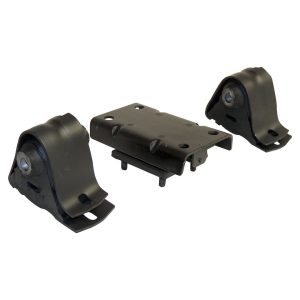 Crown Automotive Motor and Trans Mount Set, Black, Steel, With 2 Engine Mounts and 1 Transmission Cussion – 52019278K