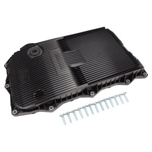 Crown Automotive Auto Trans Oil Pan, 845RE/ 850RE, Black, Plastic/ Silicone, Without Drain Plug – 52854834AB