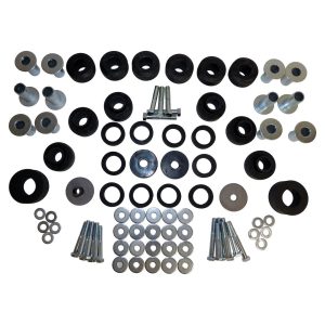 Crown Automotive Body Mount Bushings, Black, Rubber, Installation Hardware – 5462446MK