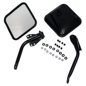 Crown Automotive Exterior Mirror, OE Replacement Series, Set of 2, Black, Manual, Foldaway, Without Heated Mirrors, Without Turn Signal – 5462736K