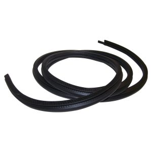 Crown Automotive Door Weather Strip, Cut to Fit, Push on U Channel Mount, 144 Inch Length, Black Rubber, With Seal Only – 55015782
