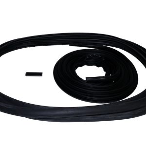 Crown Automotive Windshield Frame Weather Stripping, Direct-Fit, Black Rubber, With Windshield Moulding and Windshield Weatherstrip Cap – 55019988K