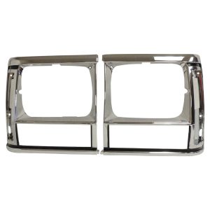 Crown Automotive Headlight Bezel, Chrome/Black, Plastic, Set of 2 – 55034078K