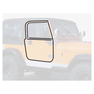 Crown Automotive Door Weather Strip, Direct-Fit, Full Steel Door Strip, Black – 55176222MK