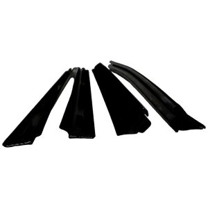 Crown Automotive Door Weather Strip, Window Glass Strip, Black Rubber, With Front Left/ Right Inner/ Right Outer Door Kit – 55235408K4