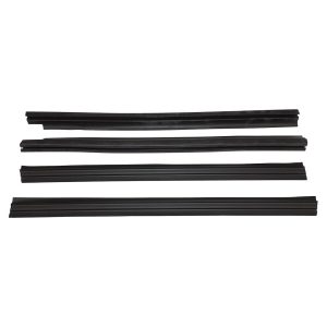 Crown Automotive Door Weather Strip, Window Glass Strip, Black Rubber, With Front Left/ Right Inner/ Right Outer Door Kit – 55235408K4