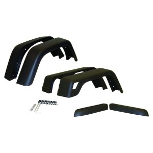 Crown Automotive Fender Flare, 7 Inch Wide, Black, Plastic, With Light Cutouts, Set of 6 – 55254918K76