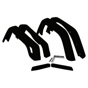 Crown Automotive Fender Flare, OE Width Tire Coverage, Flat Black, Plastic, Set of 6 – 55254918K6