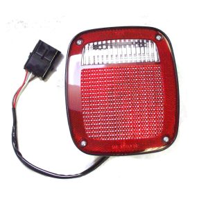Crown Automotive Tail Light Assembly, Incandescent, Red/ Clear Lens, Black Housing, Single – 56016720