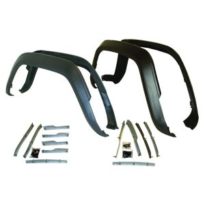 Crown Automotive Fender Flare, Black, Plastic, Set of 4, With Steel Retainers/ Hardware – 5AGKM