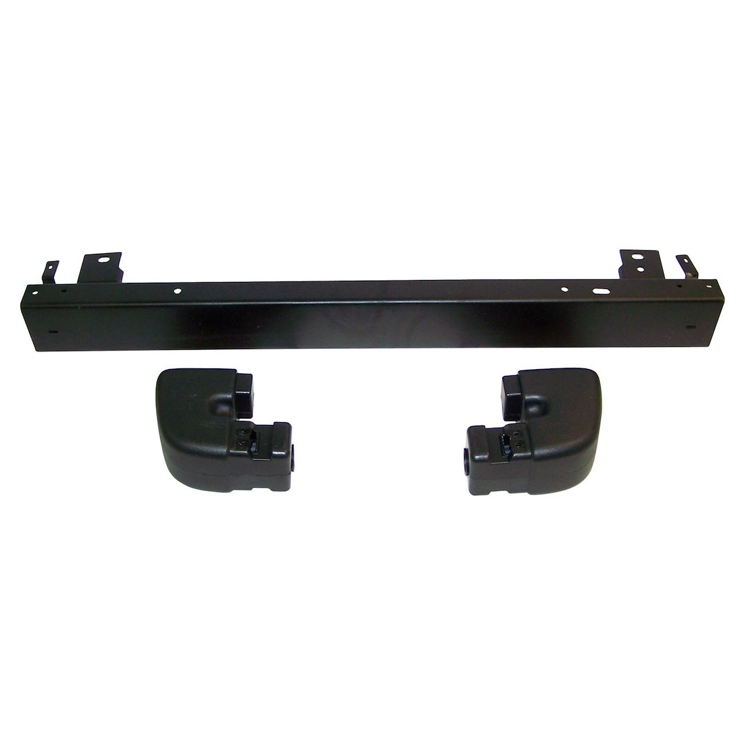 Crown Automotive Bumper, One Piece Design, Uses OE Mounting Hardware, Without Receiver Hitch, Painted Black Steel, With Plastic End Caps – 5ED18T3XK