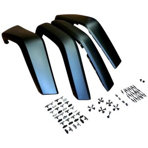 Crown Automotive Fender Flare, Black, Smooth Finish, Plastic/Steel, Set of 4, With Retainers and Rivets – 5KCK