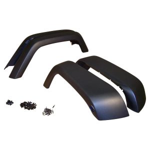 Crown Automotive Fender Flare, Black, Textured Finish, Plastic, Set of 4, With Retainers and Rivets – 5KFK