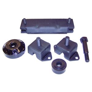Crown Automotive Motor and Trans Mount Set, Black, Steel, With 2 Engine Mounts/ 1 Transmission Mount/ 1 Insulator/ 1 Snubber/ 1 Bolt – 638629K