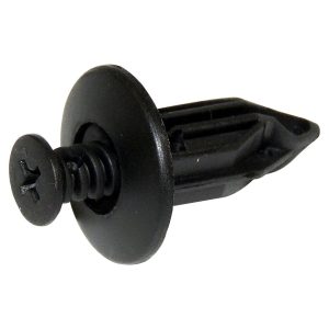 Crown Automotive Panel Retainer, Two Piece, 12 Millimeter, Phillips Head, Smooth, Black, Plastic, Single – 6502625
