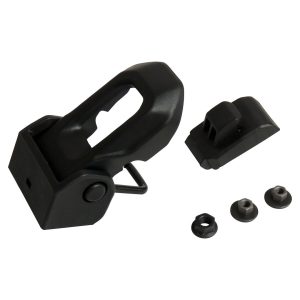 Crown Automotive Hood Latch, Black, Plastic/ Rubber/ Steel, With Hood Catch Bracket and Mounting Hardware, Single – 68240952K